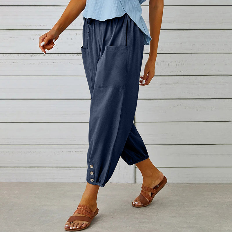 【Coton Et Lin】Bequeme Freizeithose