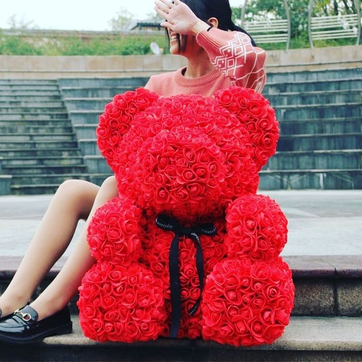 Urso de Rosas Teddy - 520 Rosas + BRINDE (CAIXA DE LUZES)