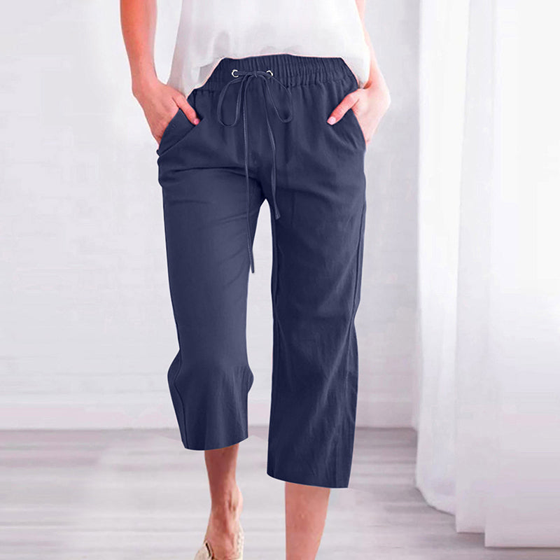 【Coton Et Lin】Unifarbene Freizeit-Hose