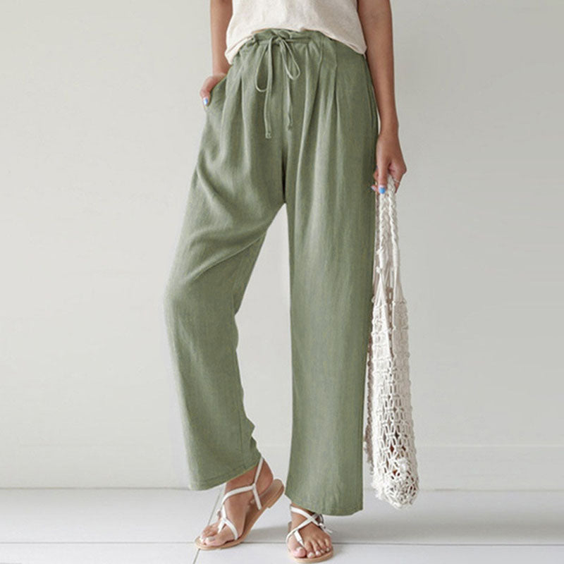 【Coton Et Lin】Lässige gerade Hose