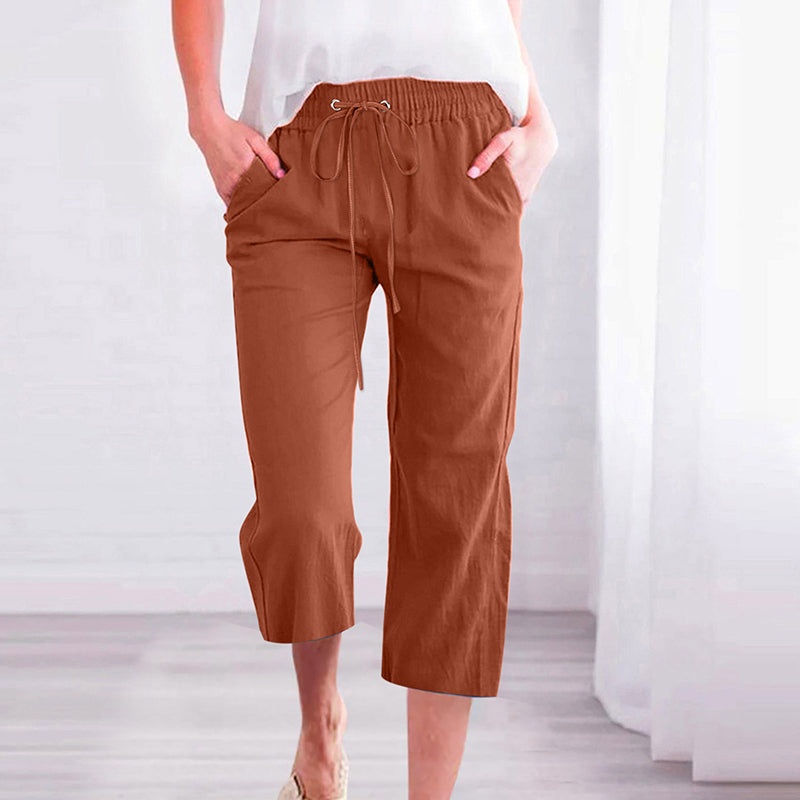 【Coton Et Lin】Unifarbene Freizeit-Hose