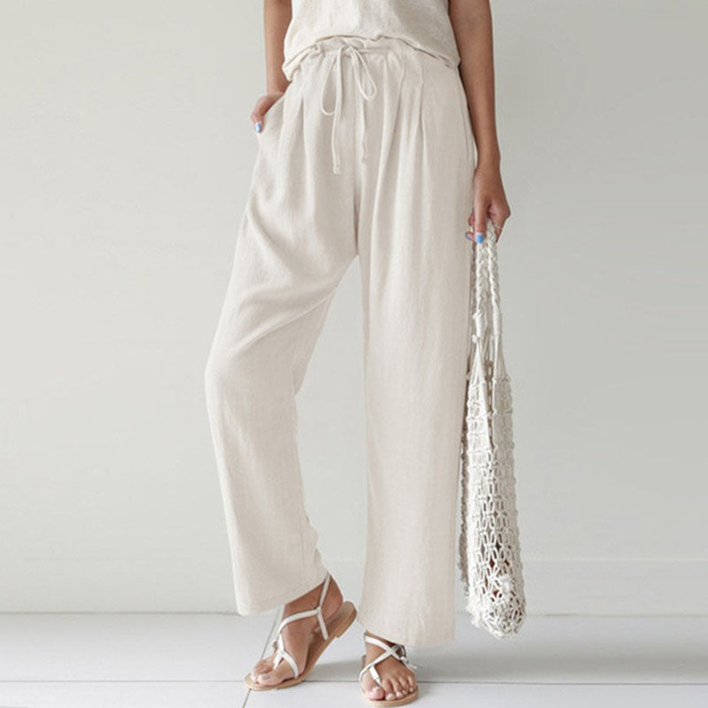 【Coton Et Lin】Lässige gerade Hose