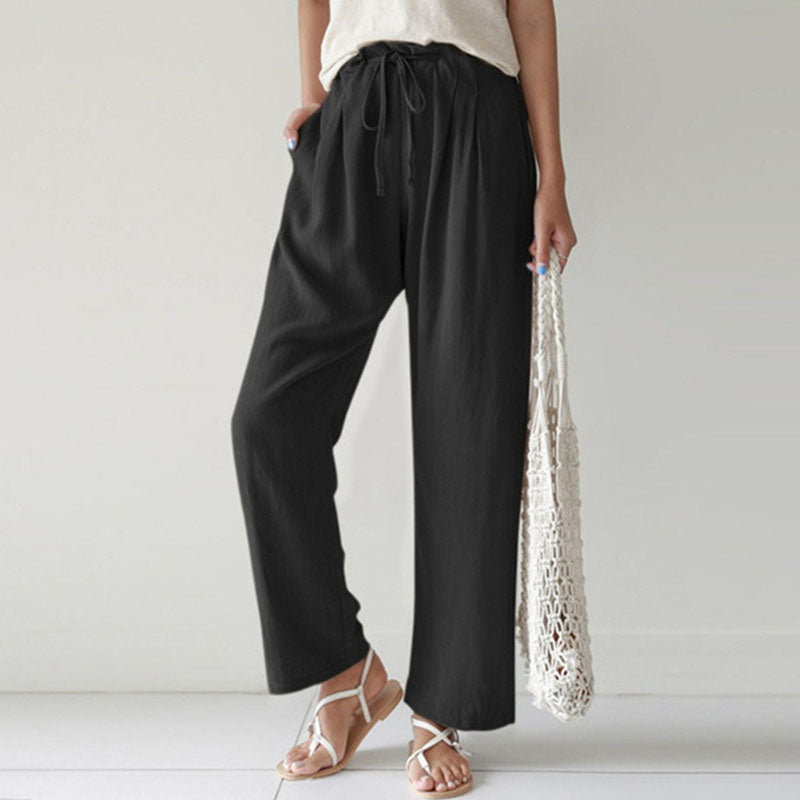 【Coton Et Lin】Lässige gerade Hose