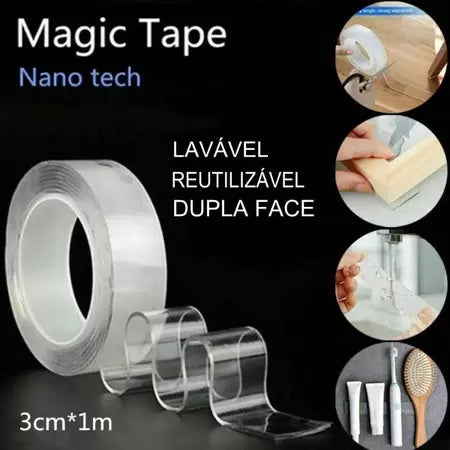 Fita Adesiva Dupla Face Mágica Impermeável - Tape Magic