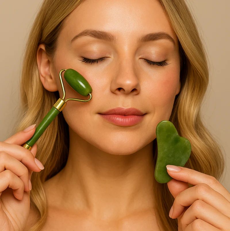 Eco-friendly and Calming Jade Stone Facial Massager!