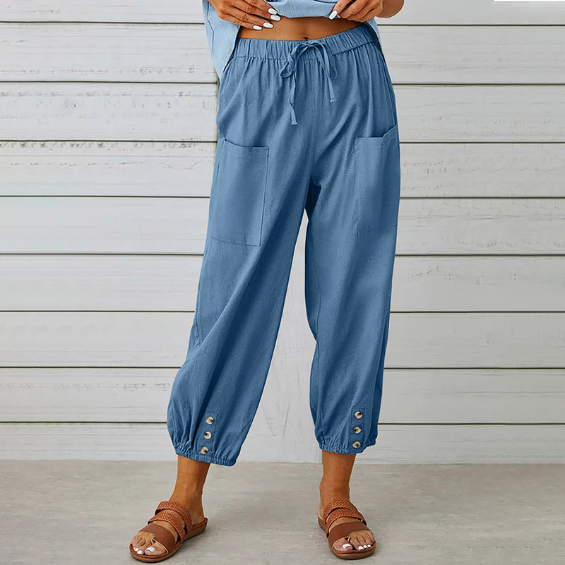 【Coton Et Lin】Bequeme Freizeithose