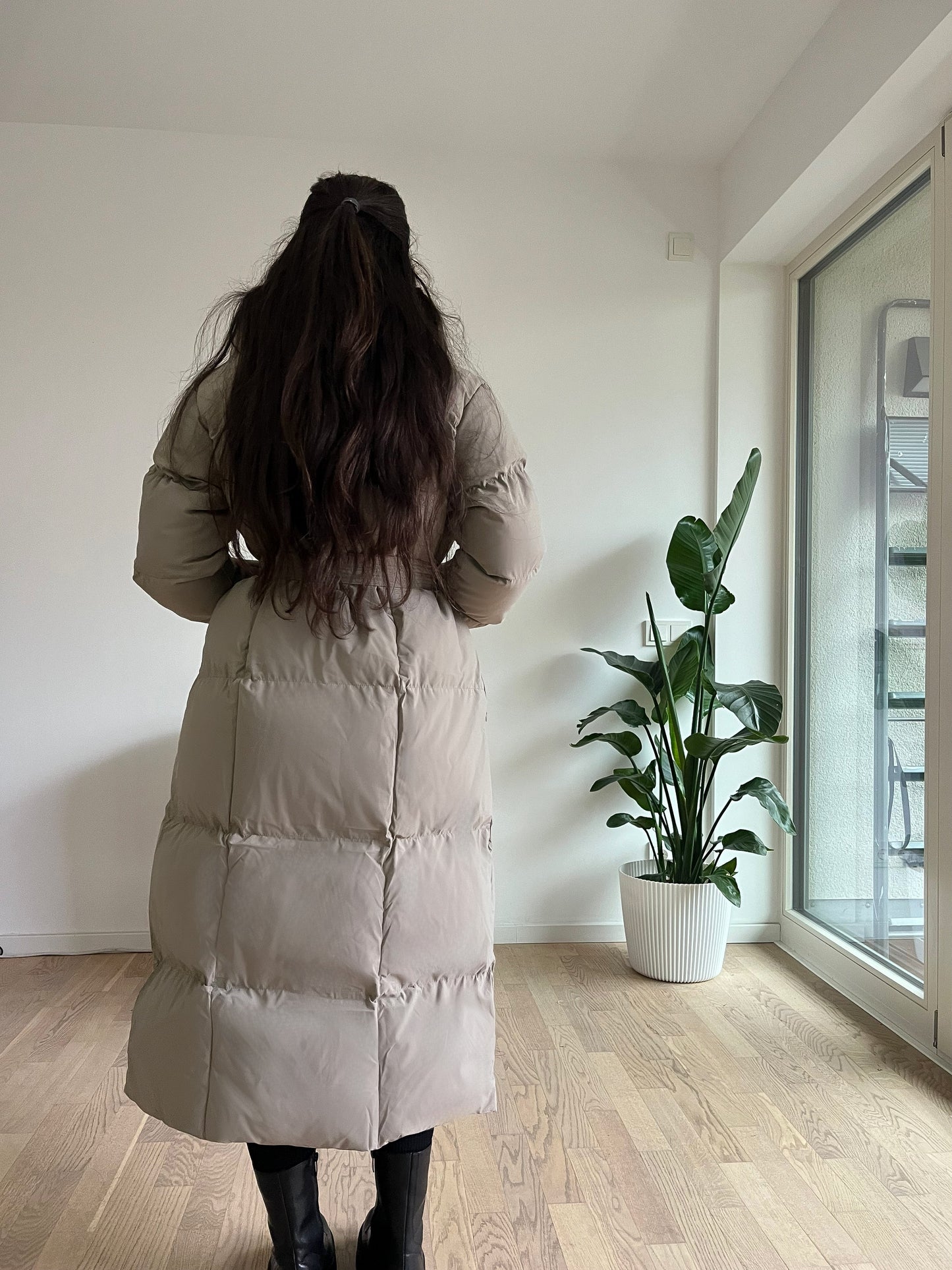 Lange Parka mit Gürtel