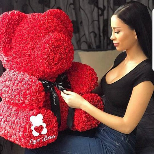 Urso de Rosas Teddy - 520 Rosas + BRINDE (CAIXA DE LUZES)