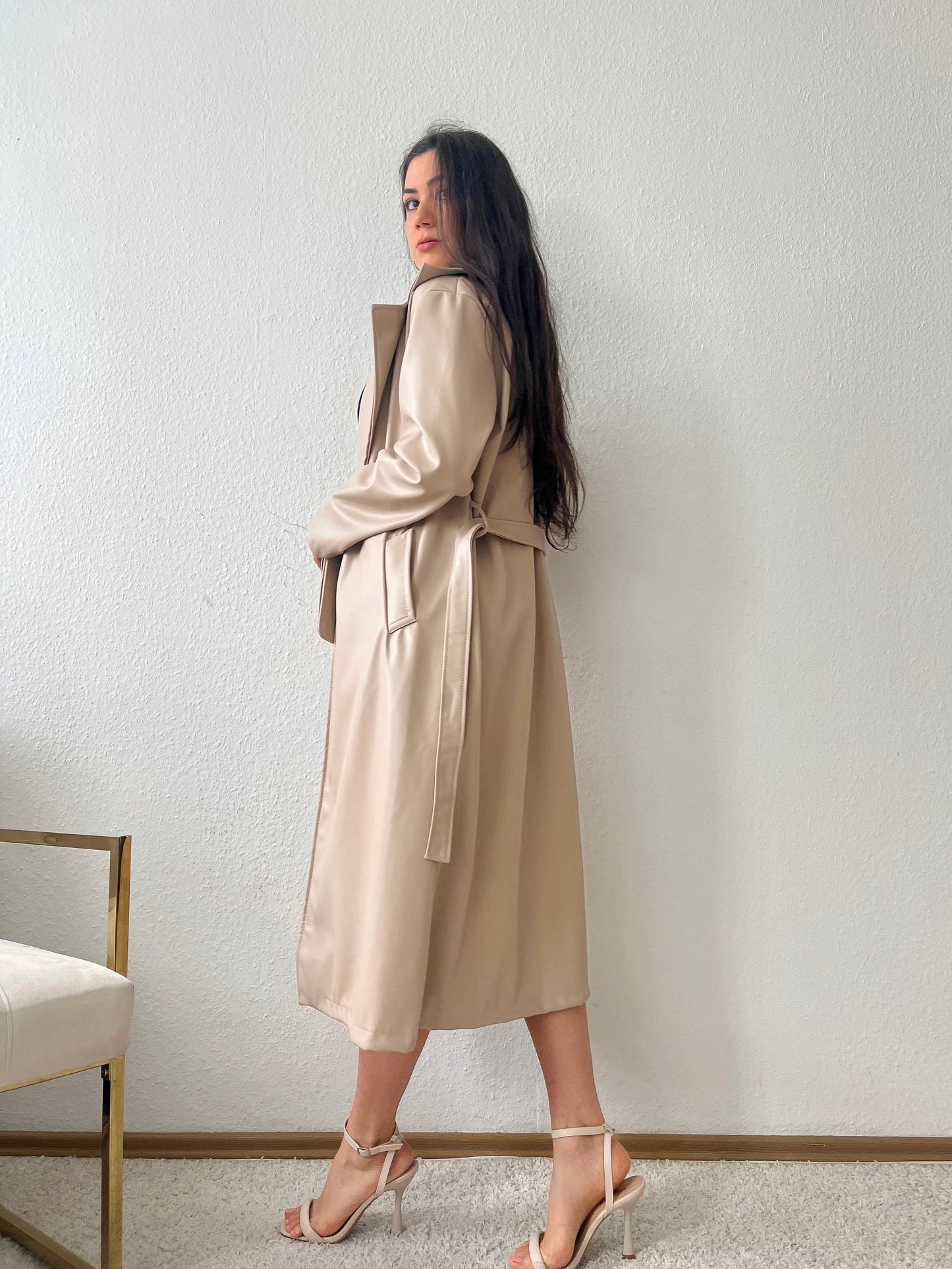 Mantel aus Kunstleder