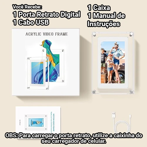 Lançamento de Dia das Mães - Porta Retrato Digital Memória Frame 2GB HD