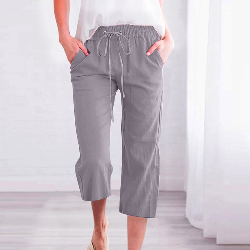 【Coton Et Lin】Unifarbene Freizeit-Hose