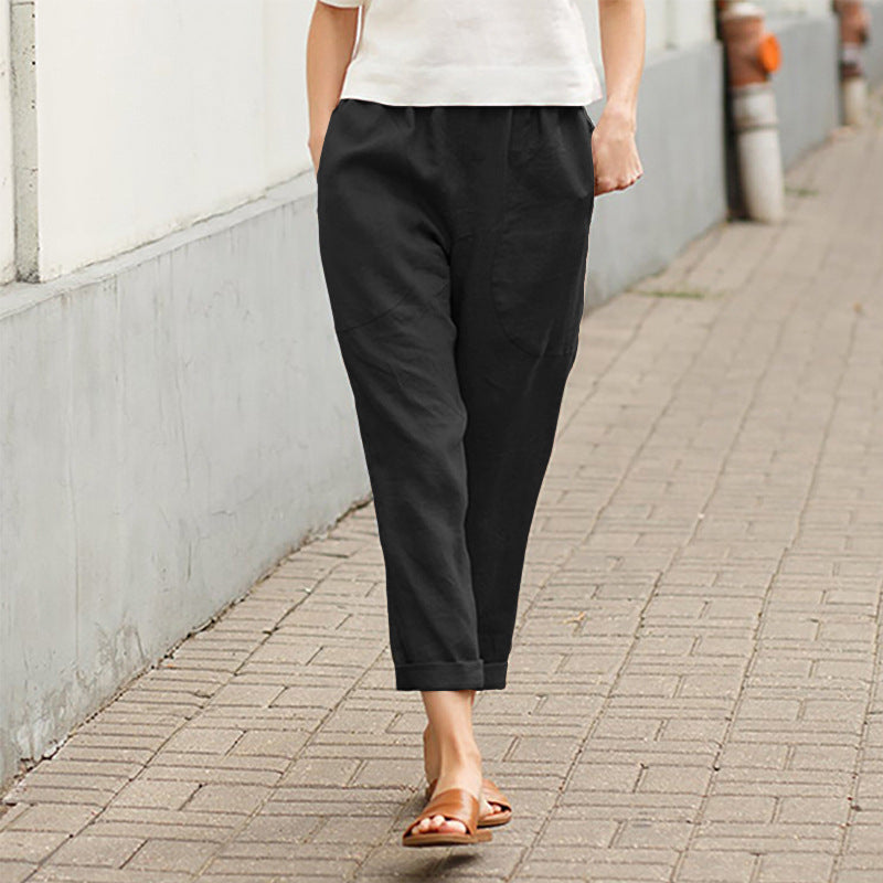 【Coton Et Lin】Lässige gerade Hose