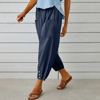 【Coton Et Lin】Bequeme Freizeithose