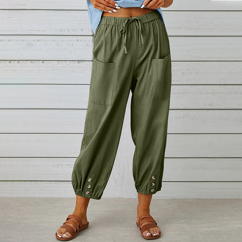 【Coton Et Lin】Bequeme Freizeithose