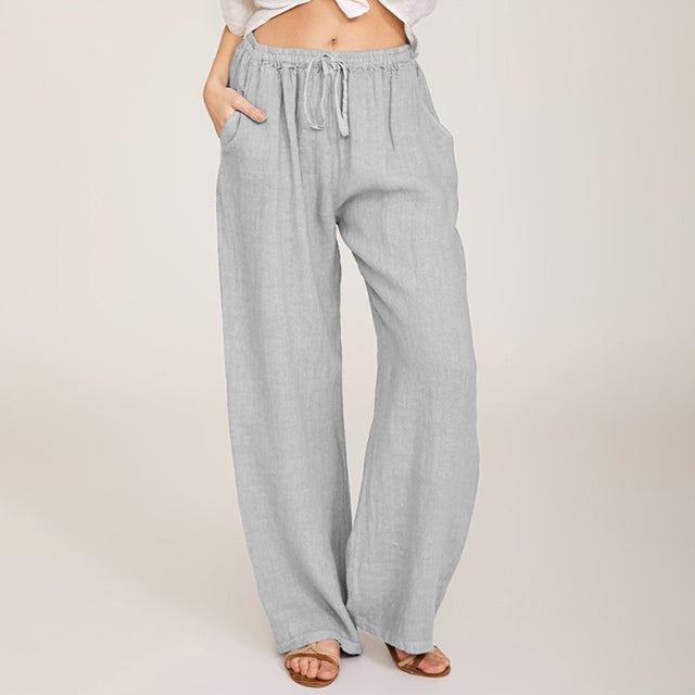 【Coton Et Lin】Lässige Weite-Hose