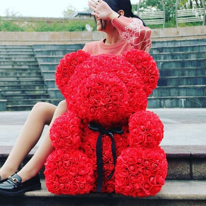 Urso de Rosas Teddy - 520 Rosas + BRINDE (CAIXA DE LUZES)
