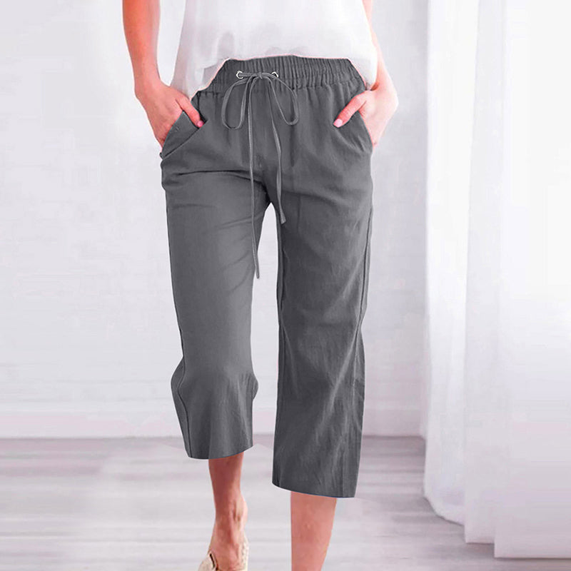 【Coton Et Lin】Unifarbene Freizeit-Hose