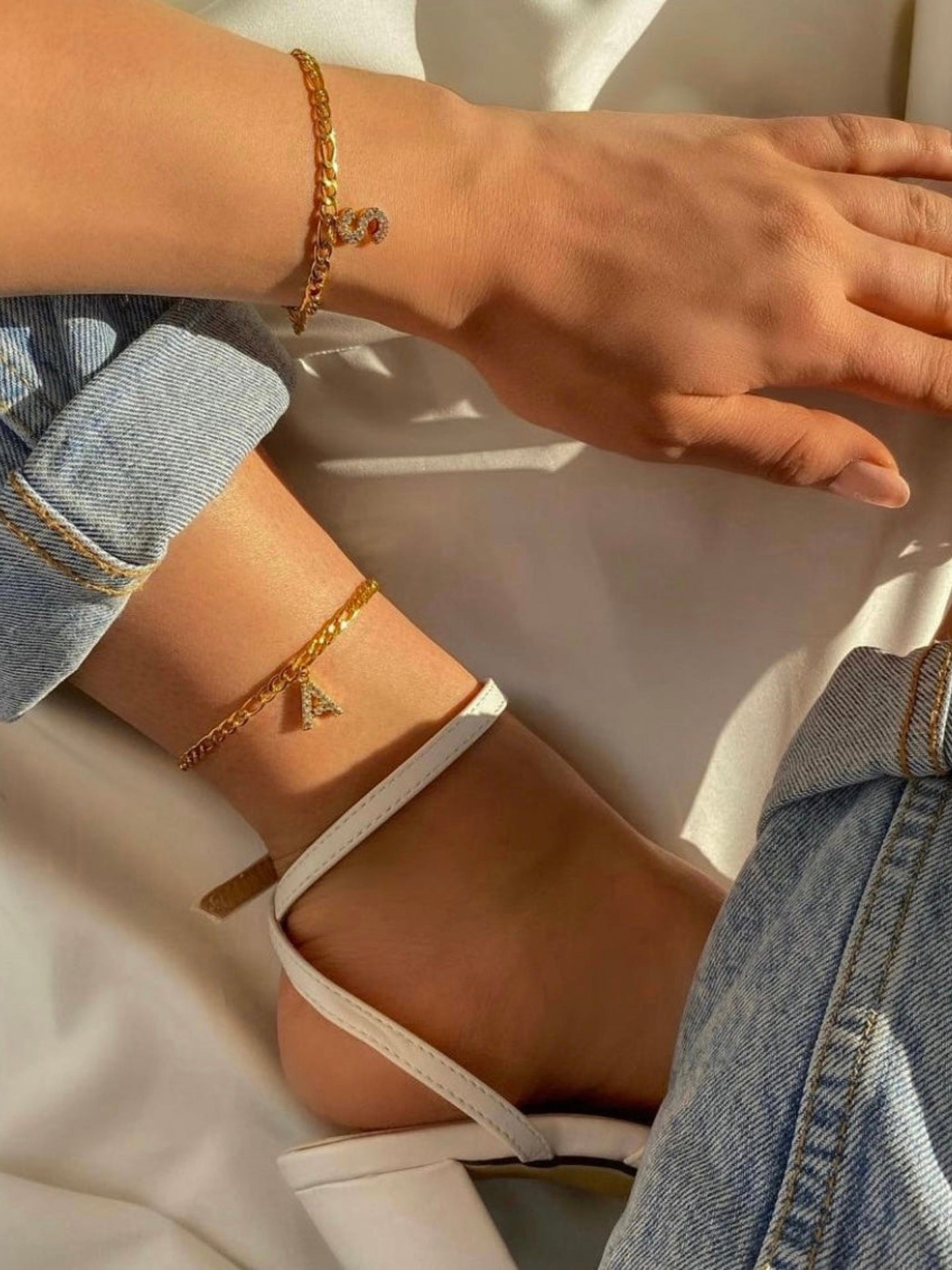 Armband / Fußkettchen mit Buchstabe