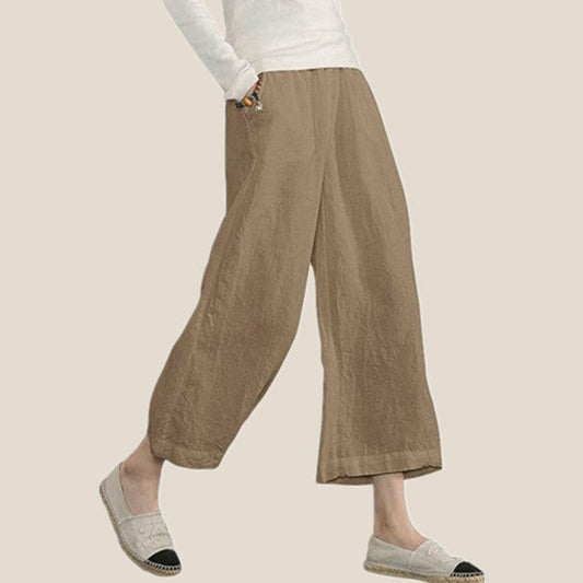Lässige einfarbige lockere Hose