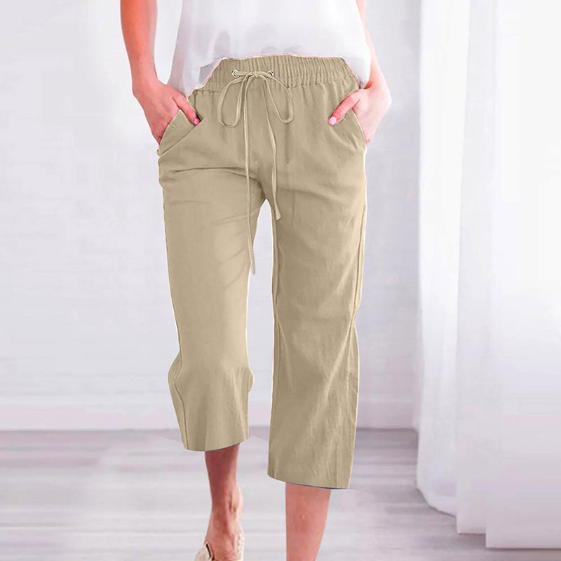 【Coton Et Lin】Unifarbene Freizeit-Hose