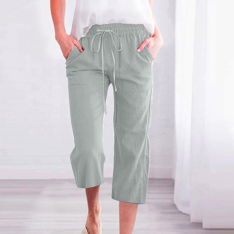 【Coton Et Lin】Unifarbene Freizeit-Hose