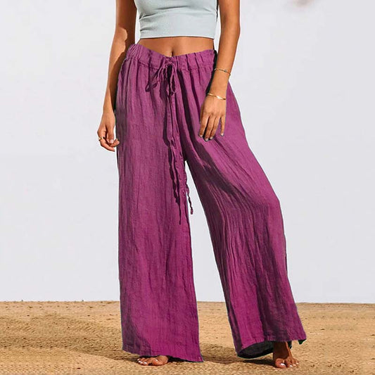 【Coton Et Lin】Lässige Hose mit weitem Bein