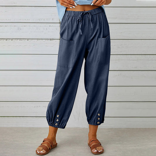 【Coton Et Lin】Bequeme Freizeithose