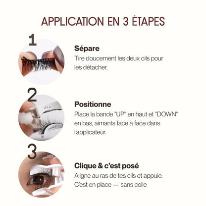 Applicateur de cils magnétiques, sans colle. + cils OFFERTS