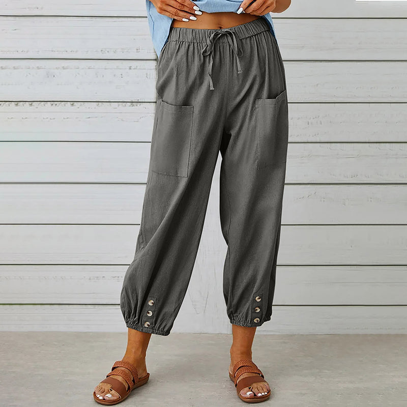【Coton Et Lin】Bequeme Freizeithose