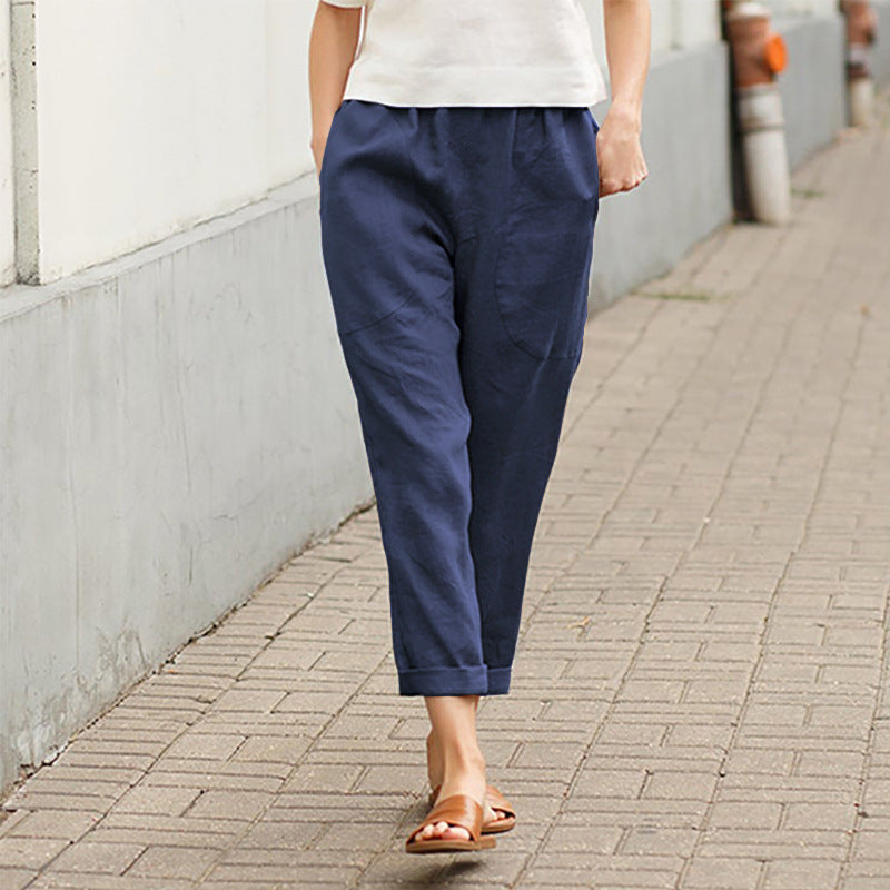 【Coton Et Lin】Lässige gerade Hose