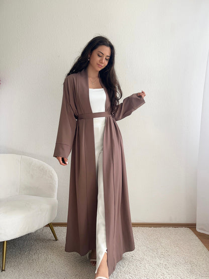 Langer Kimono mit Bindegürtel