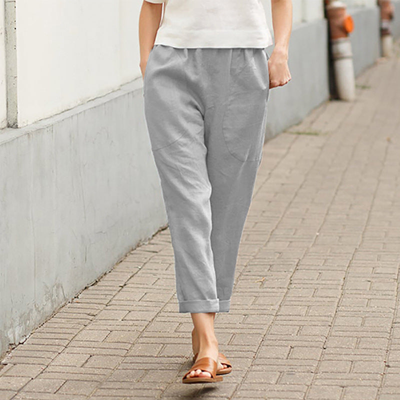 【Coton Et Lin】Lässige gerade Hose