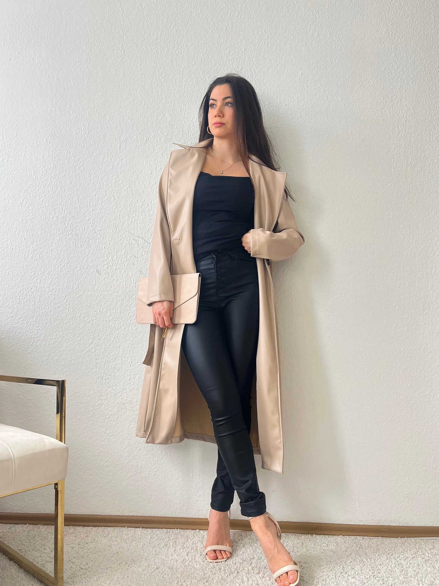 Mantel aus Kunstleder