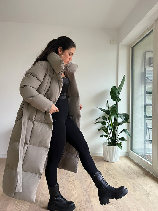 Lange Parka mit Gürtel