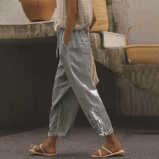 【Coton Et Lin】Bequeme Freizeit-Hose